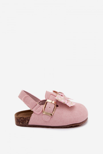 Children's clogs sandals with bows in pink color Rosella 2