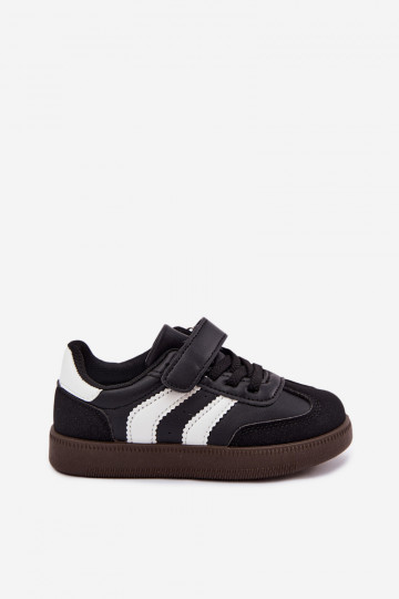 Children's sneakers with Velcro fastenings in faux leather black color Ronja 2