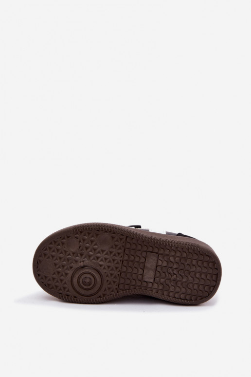 Children's sneakers with Velcro fastenings in faux leather black color Ronja