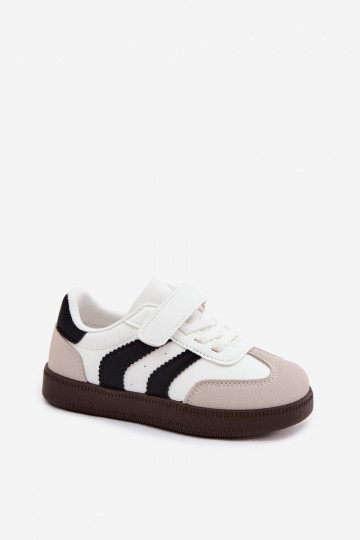 Children's sneakers with Velcro fastenings in faux leather white color Ronja