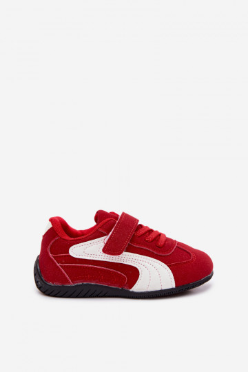 Children's sneakers with Velcro fastenings in red color Perrin 2
