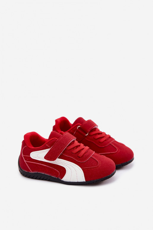 Children's sneakers with Velcro fastenings in red color Perrin