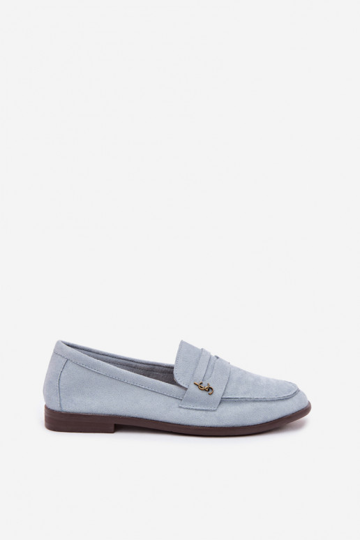 Blue faux suede women's moccasins Prestelle