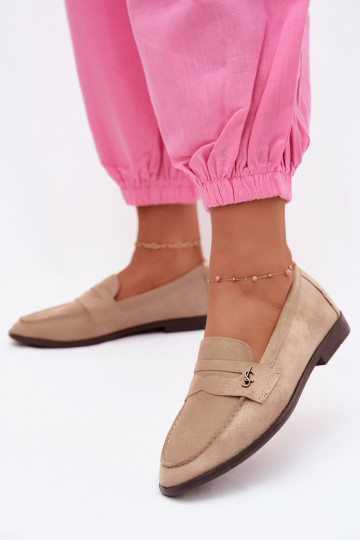 Sand faux suede women's moccasins Prestelle 2
