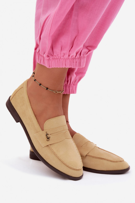 Yellow faux suede women's moccasins Prestelle