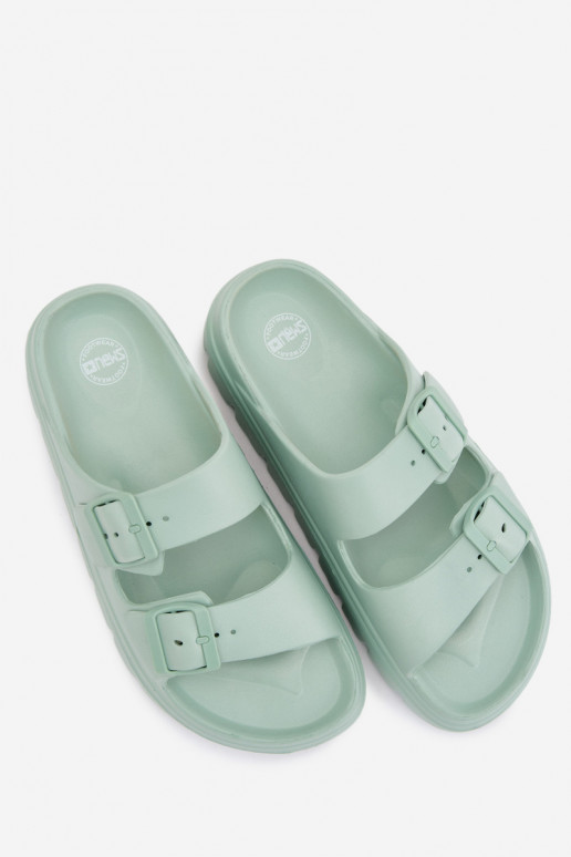 Women's slippers with foam platform in mint Melorea