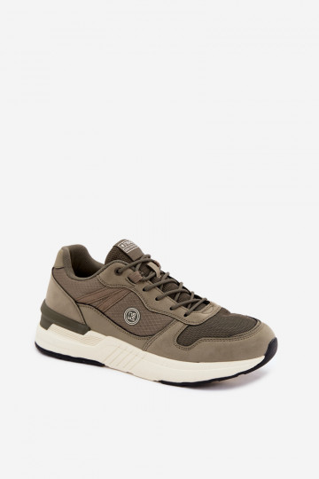 Men's sports shoes with platform in green Hanirin
