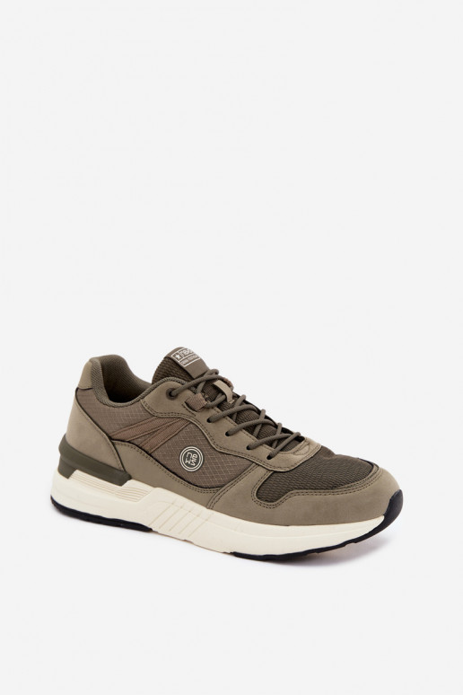 Men's sports shoes with platform in green Hanirin