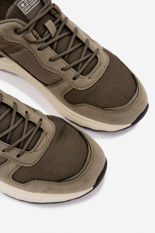 Męskie buty sportowe z platformą w kolorze zielonym Hanirin