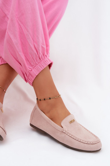 Men's moccasins with gold details in pink Sarivelle
