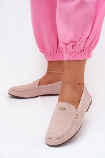 Men's moccasins with gold details in pink Sarivelle 2