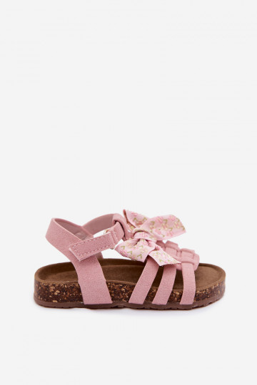 Children's sandals with bows in pink Bessa 2