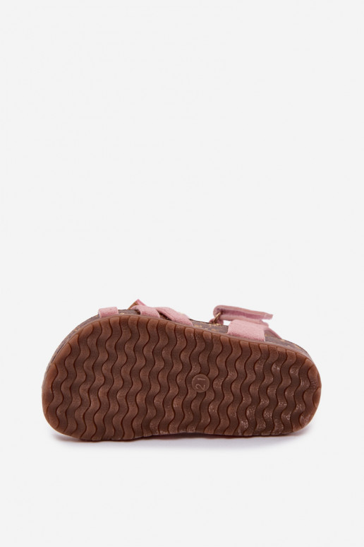 Children's sandals with bows in pink Bessa