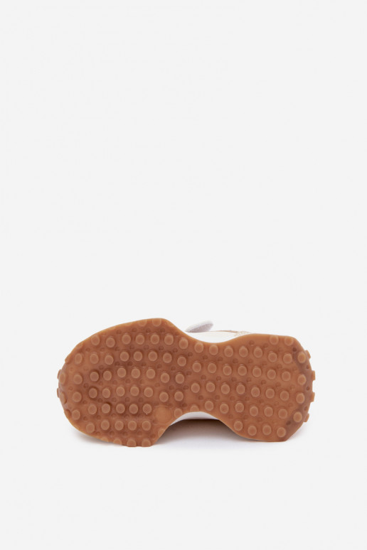 Children's sneakers with Velcro and leopard print in sand color Cosima