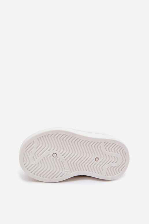 Children's sports shoes with Velcro in white-pink Tailva