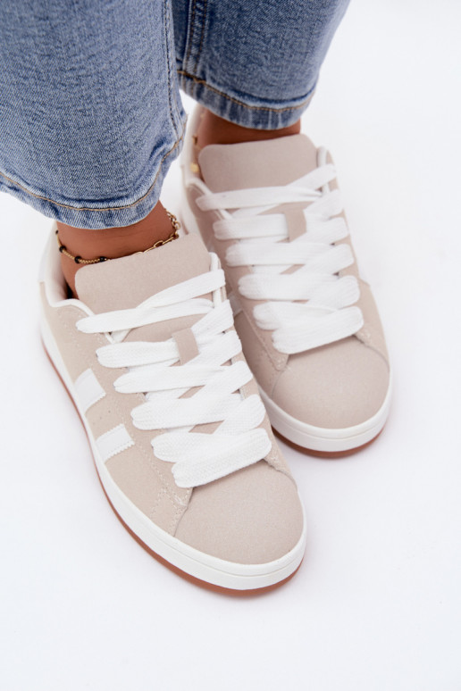 Damskie sneakersy w paski w kolorze piaskowym Cascade