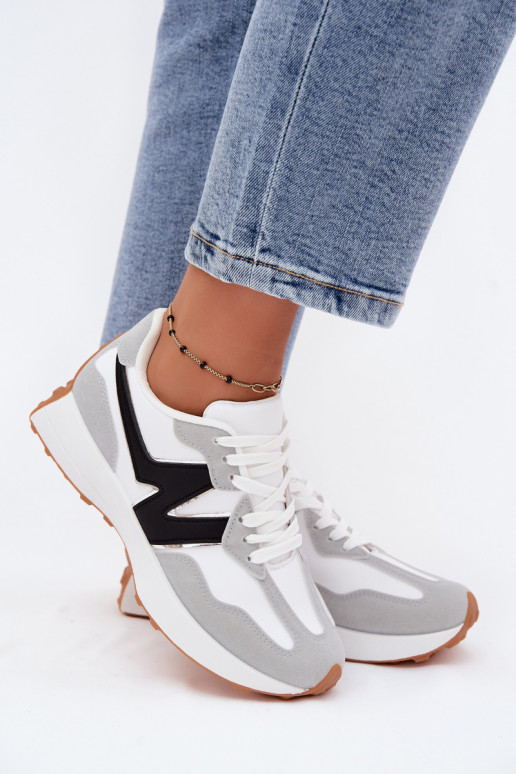 Damskie sneakersy białe-szare Britma