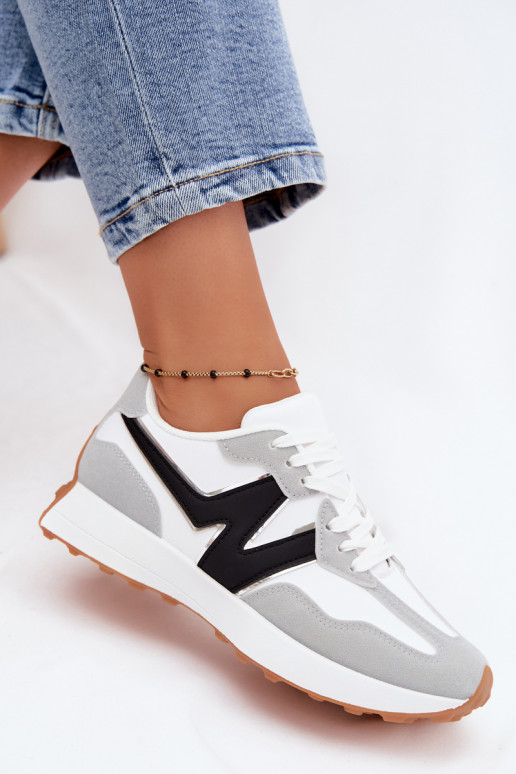 Damskie sneakersy białe-szare Britma