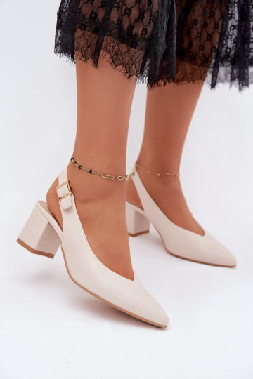 Women's pointed toe sandals with heels ivory Zazoo 1122 2