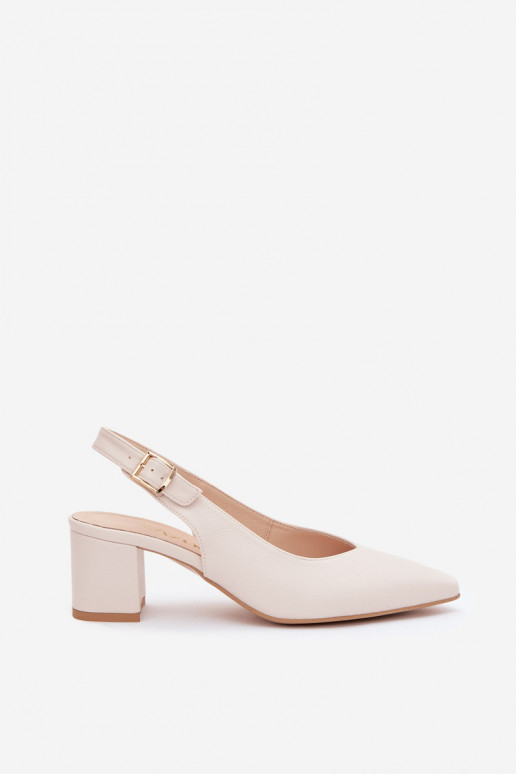 Women's pointed toe sandals with heels ivory Zazoo 1122