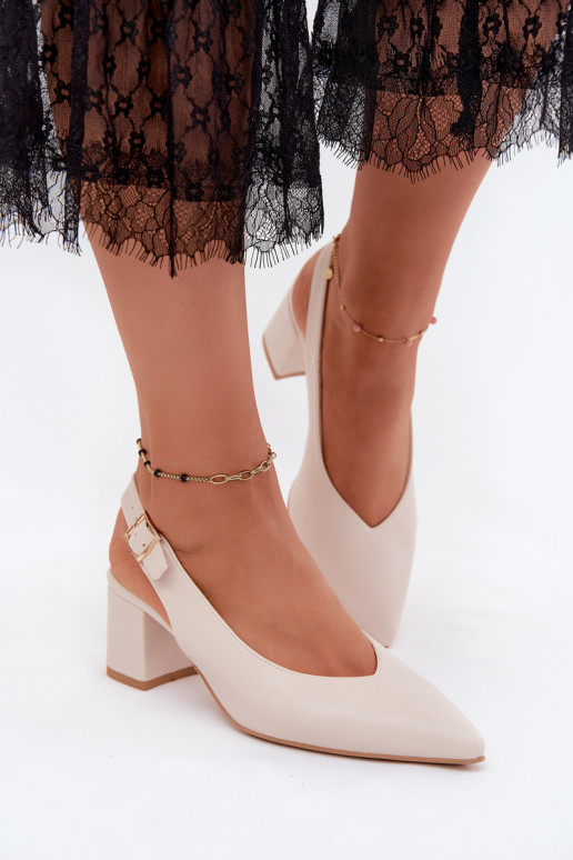Women's pointed toe sandals with heels ivory Zazoo 1122