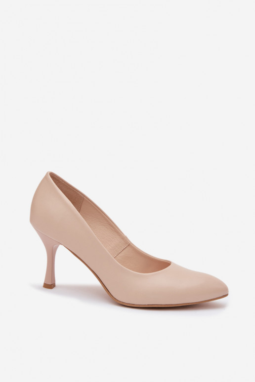 Women's high-heeled shoes faux leather sand Zazoo 1070