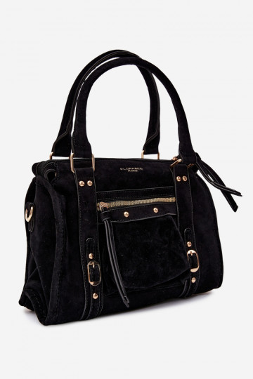 Bag made of faux suede black Lendra