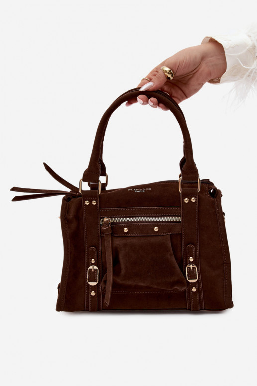 Bag made of faux suede chocolate Lendra