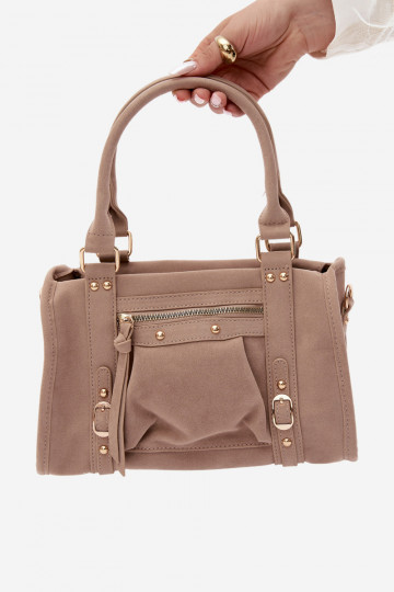 Bag made of faux suede sand Lendra