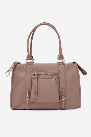 Large bag made of faux leather ivory Nolita