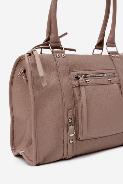 Large bag made of faux leather ivory Nolita