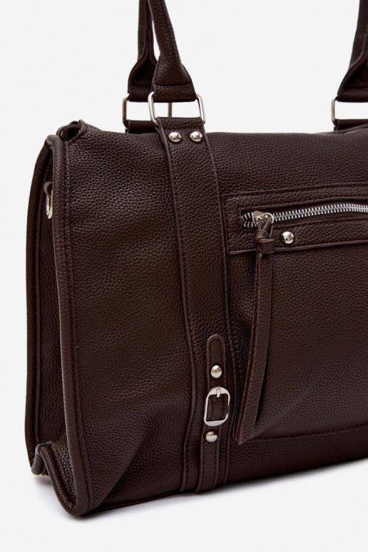 Large bag made of faux leather chocolate Nolita