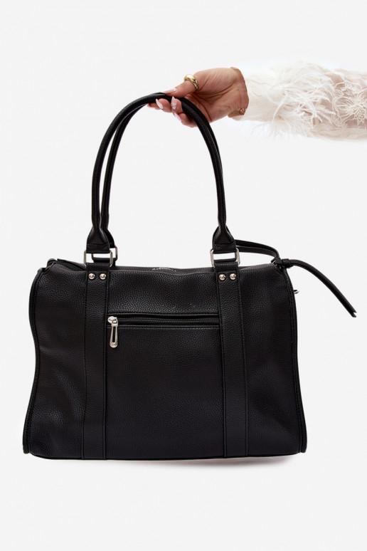 Large bag made of faux leather black Nolita