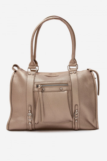 Large bag made of faux leather gold Nolita