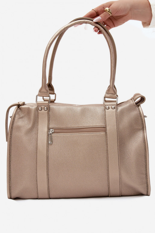 Large bag made of faux leather gold Nolita