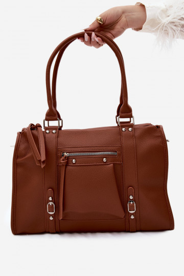 Large bag made of faux leather brown Nolita