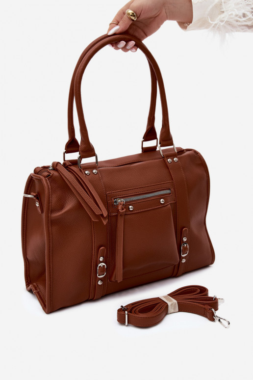 Large bag made of faux leather brown Nolita