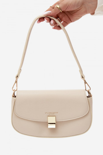 Small handbag in faux leather bright sand Acacia