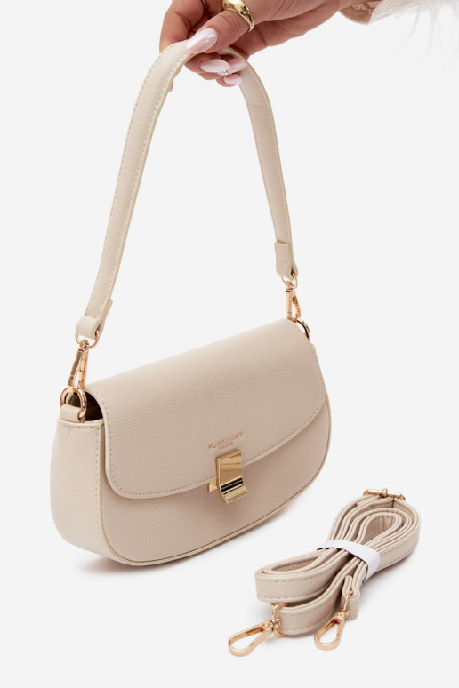 Small handbag in faux leather bright sand Acacia