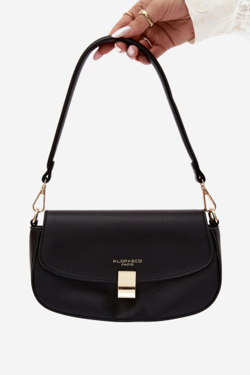 Small handbag in faux leather black Acacia