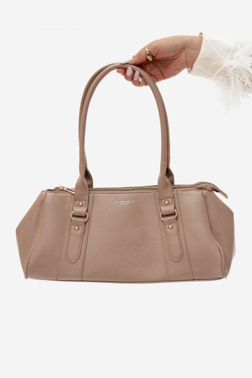Handbag in faux leather ivory Muni