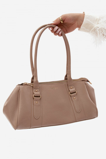 Handbag in faux leather ivory Muni 2