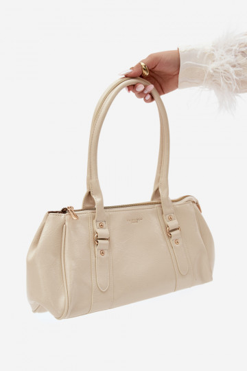 Handbag in faux leather ivory Muni 2