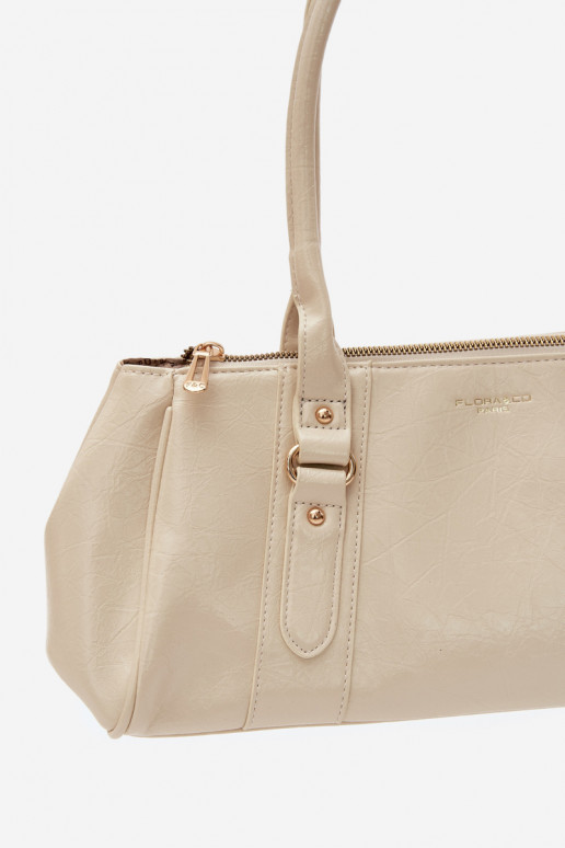 Handbag in faux leather ivory Muni