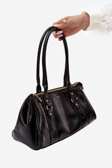 Handbag in faux leather black Muni 2