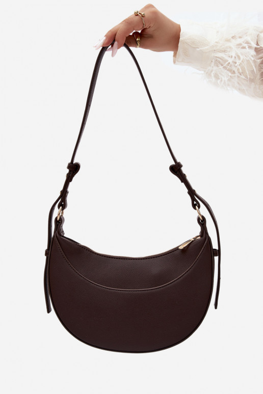 Small handbag in faux leather chocolate Miri