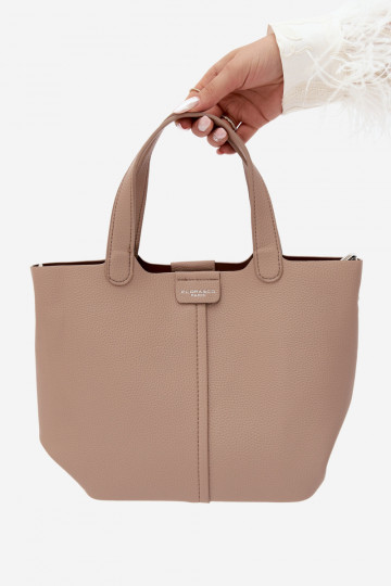 Handbag in faux leather ivory Blaire