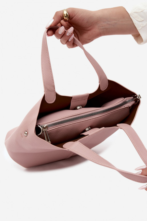 Handbag in faux leather pink Blaire