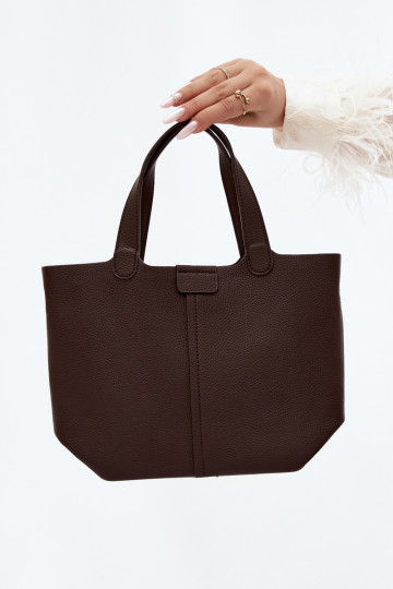 Handbag in faux leather chocolate Blaire