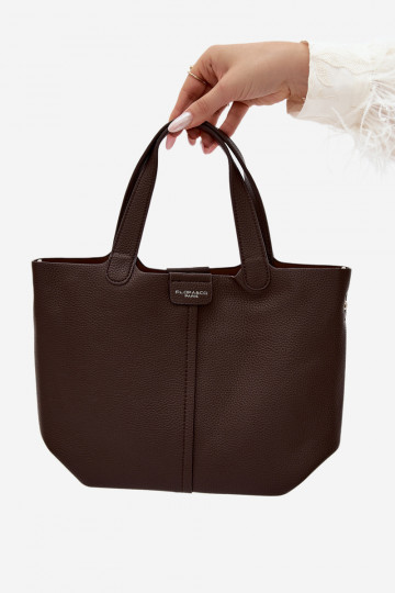 Handbag in faux leather chocolate Blaire 2
